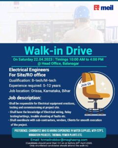 MEIL Recruitment 2023 - Walk In Drive 