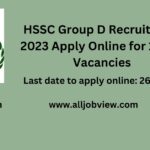 HSSC Group D Recruitment 2023