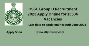 HSSC Group D Recruitment 2023