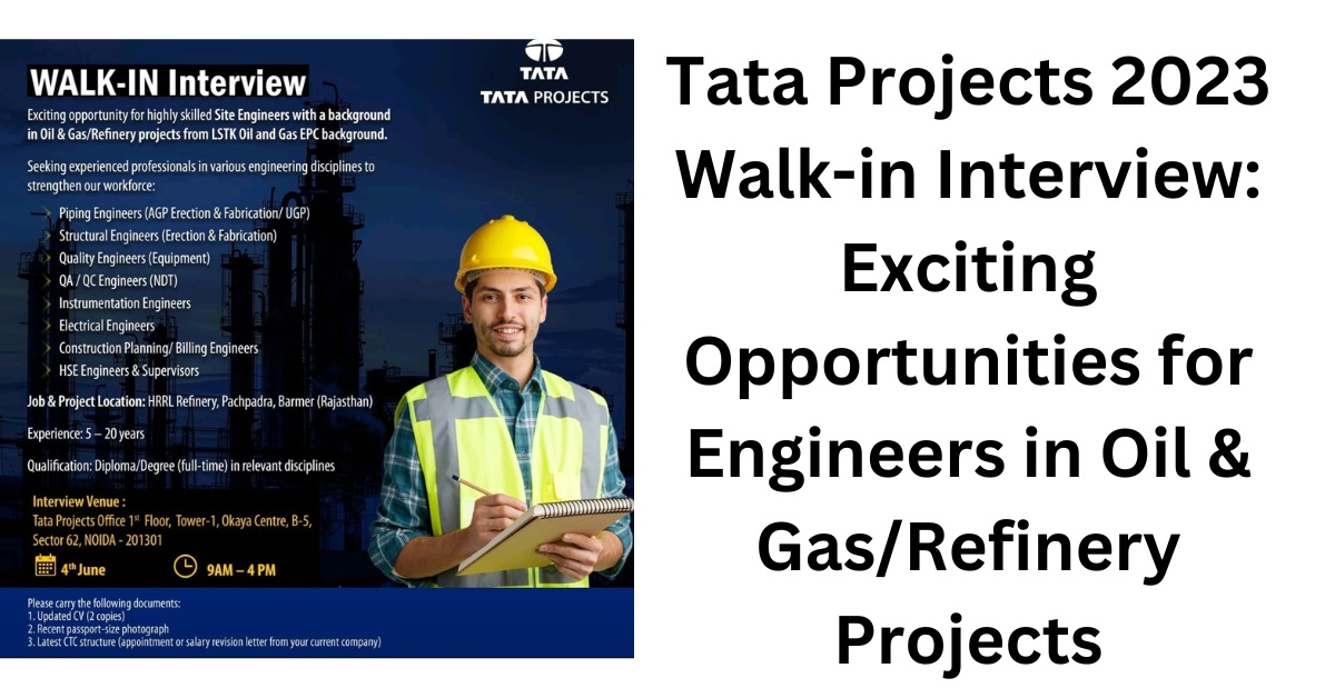 Tata Projects 2023 Walk-in Interview - Alljobview